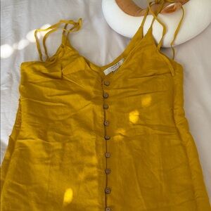 Forever 21 Mustard Button-Front Strappy Top